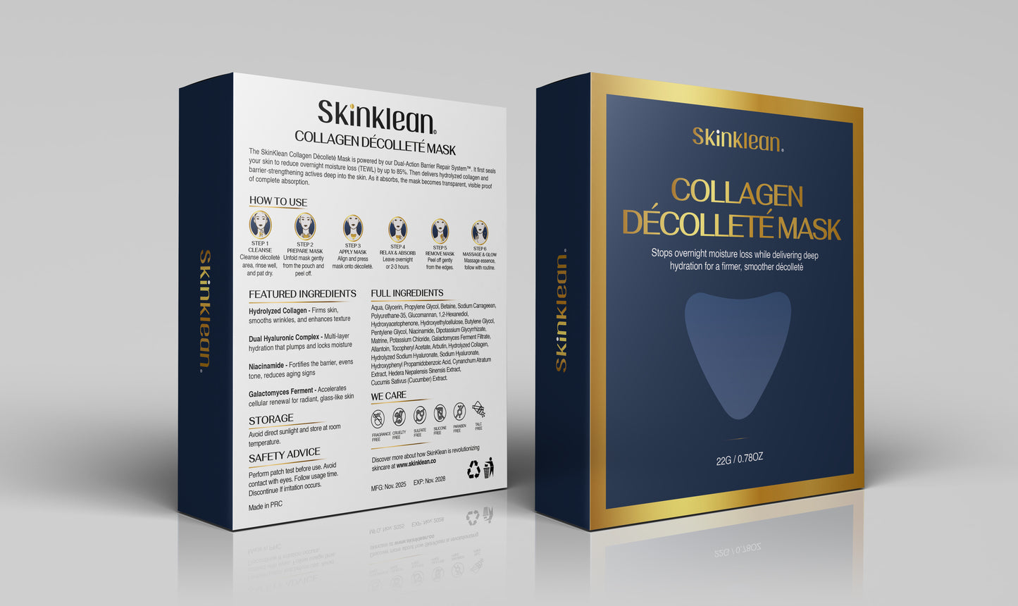 SkinKlean© Mascarilla de Colágeno para Escote