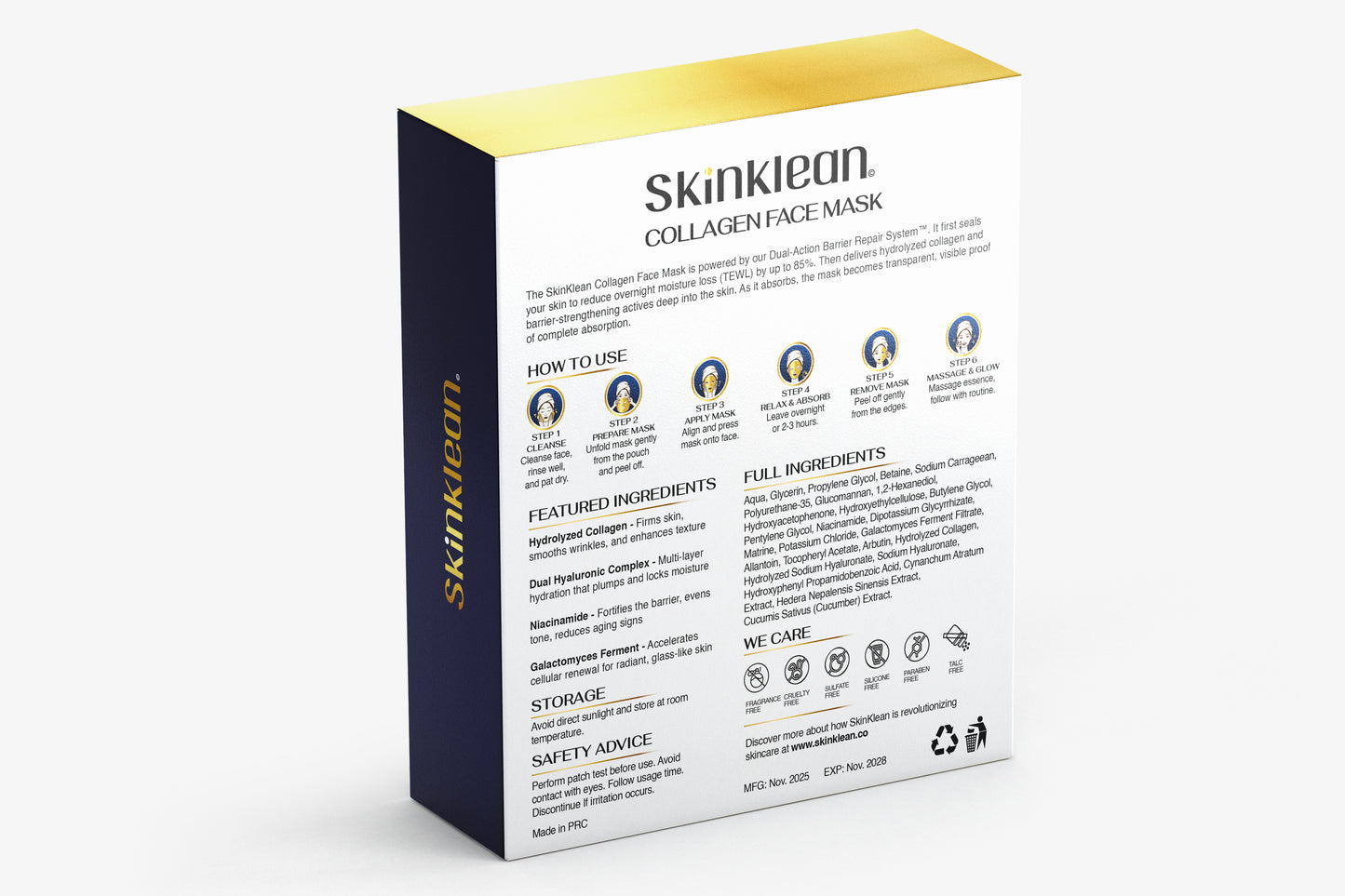 SkinKlean© Collagen Face Mask